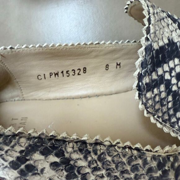 Stuart Weitzman Catalan espadrille flats shoes leather snake/python print size 8 - Picture 6 of 6